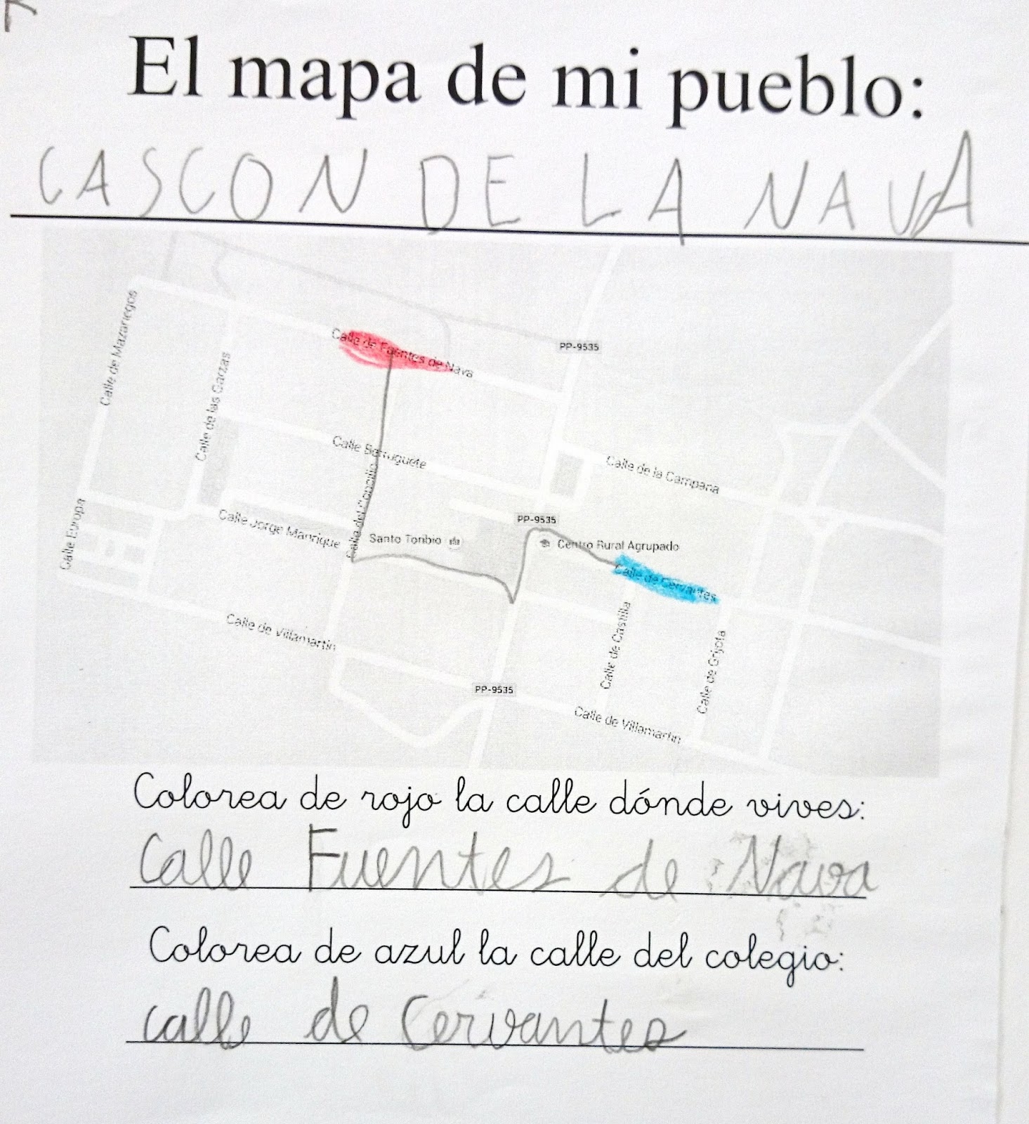 Soñando sonrisas... El mapa. (Proyecto Mi pueblo)