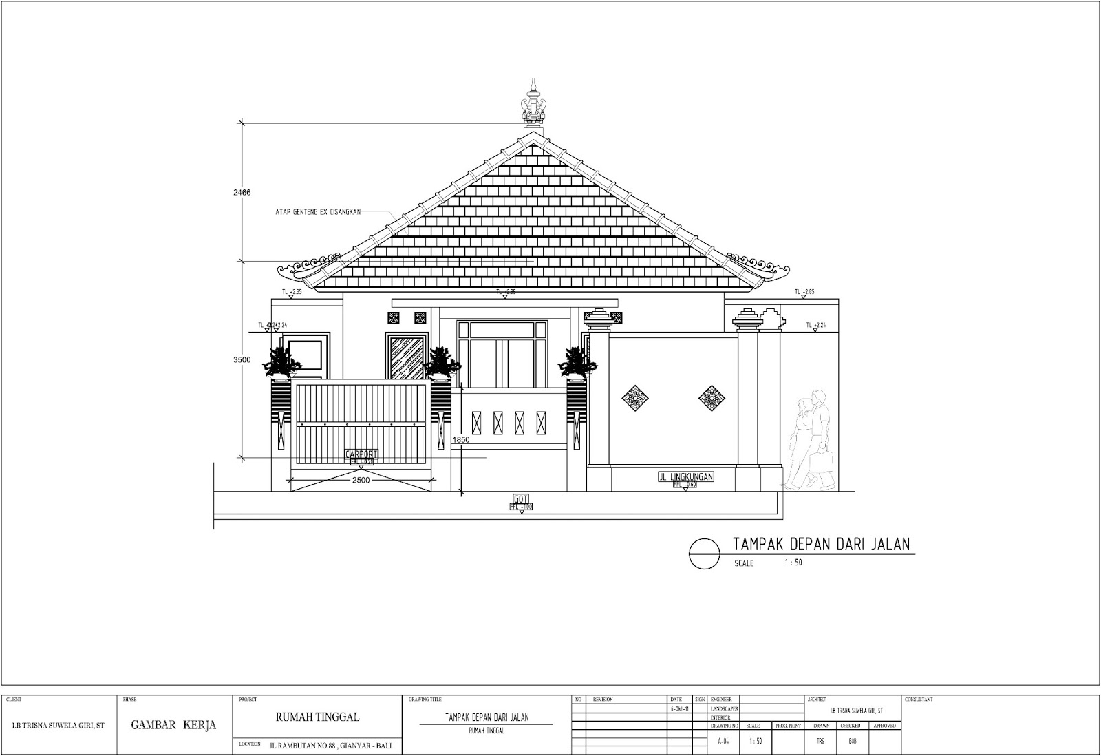 TSG Architecture and Design: Gambar Kerja Rumah Tinggal Jalan Rambutan