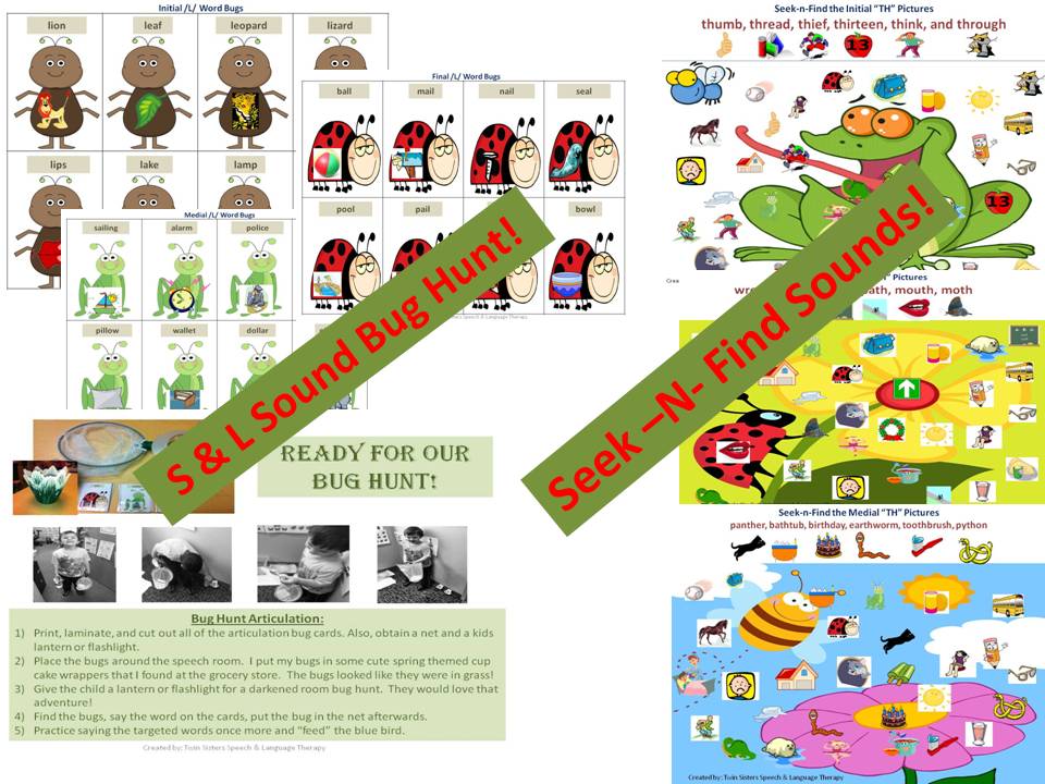 Twin Speech, Language & Literacy LLC TH & SH Word Bug Smash & S & L