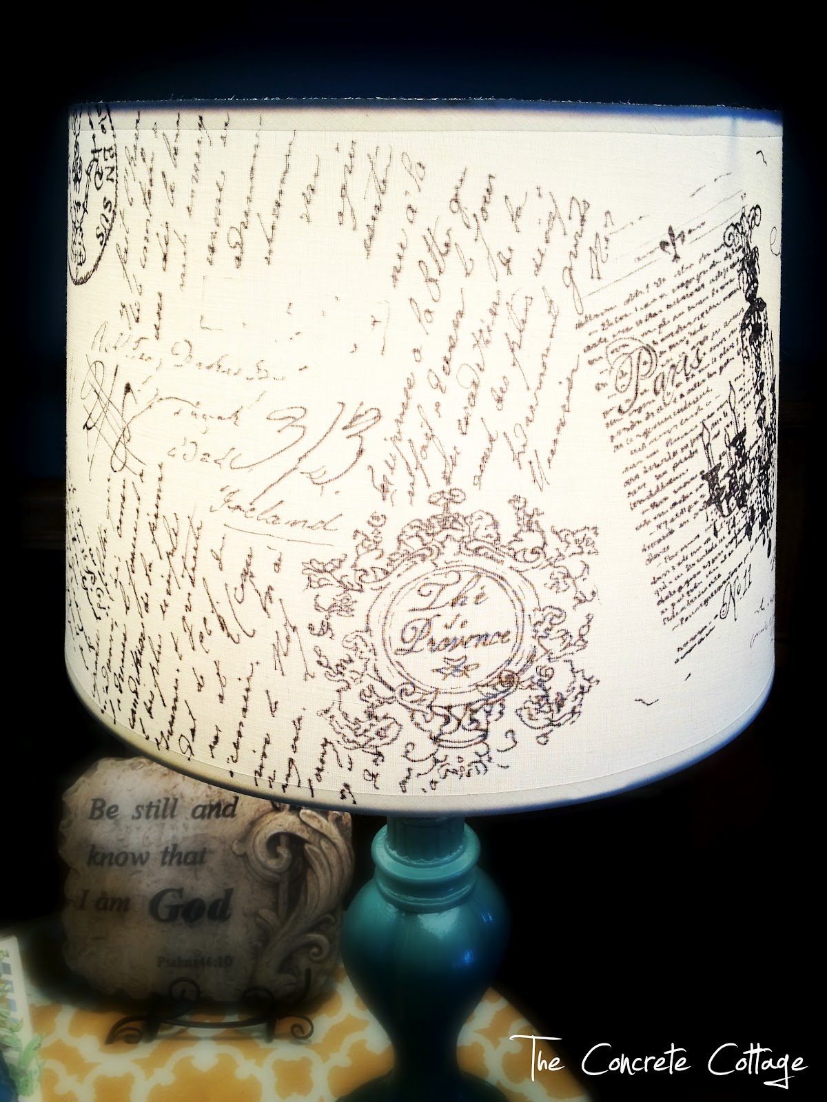 The Concrete Cottage Diy French Script Lamp Shade