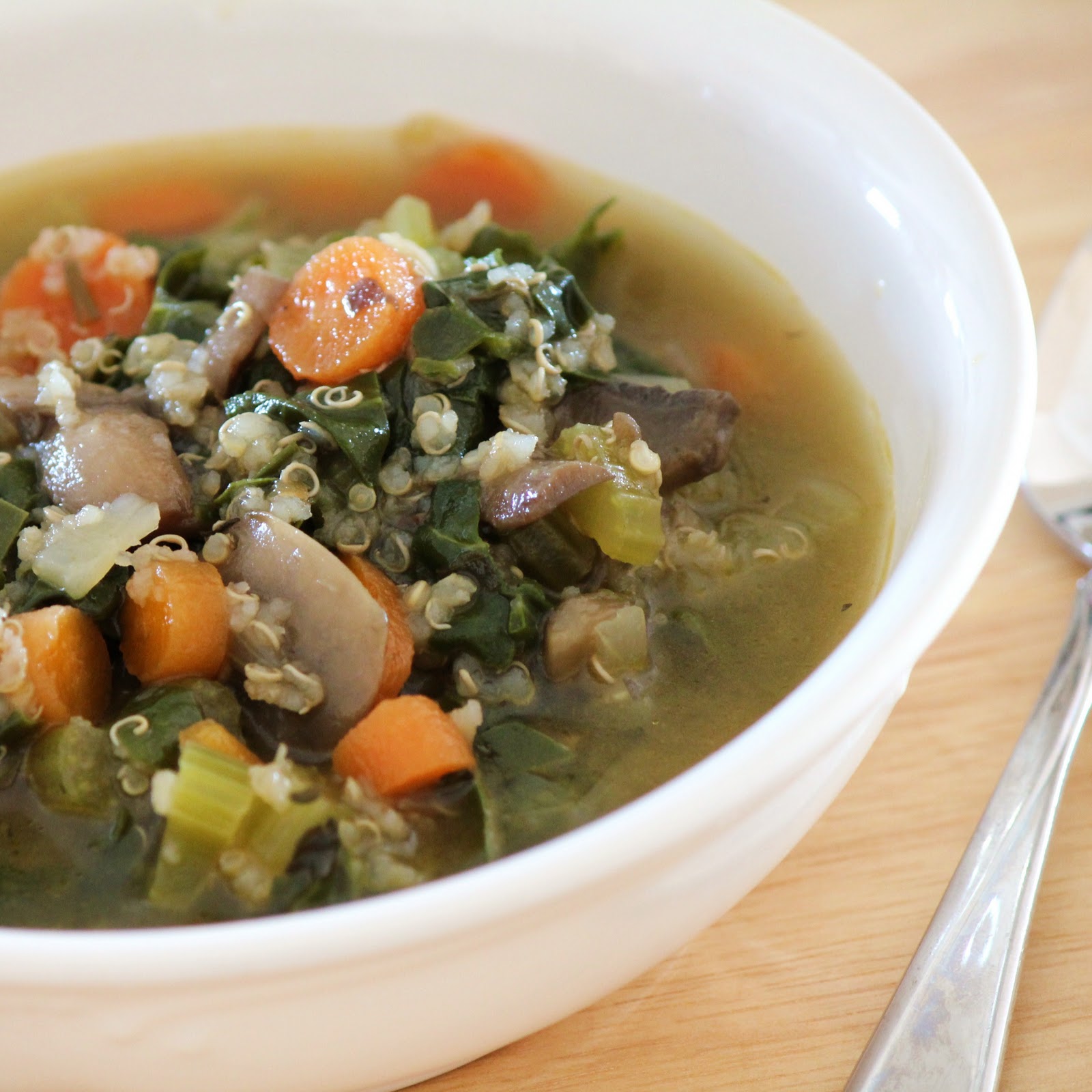 Herbed Vegetable Quinoa Soup with Swiss Chard Delicious as it Looks