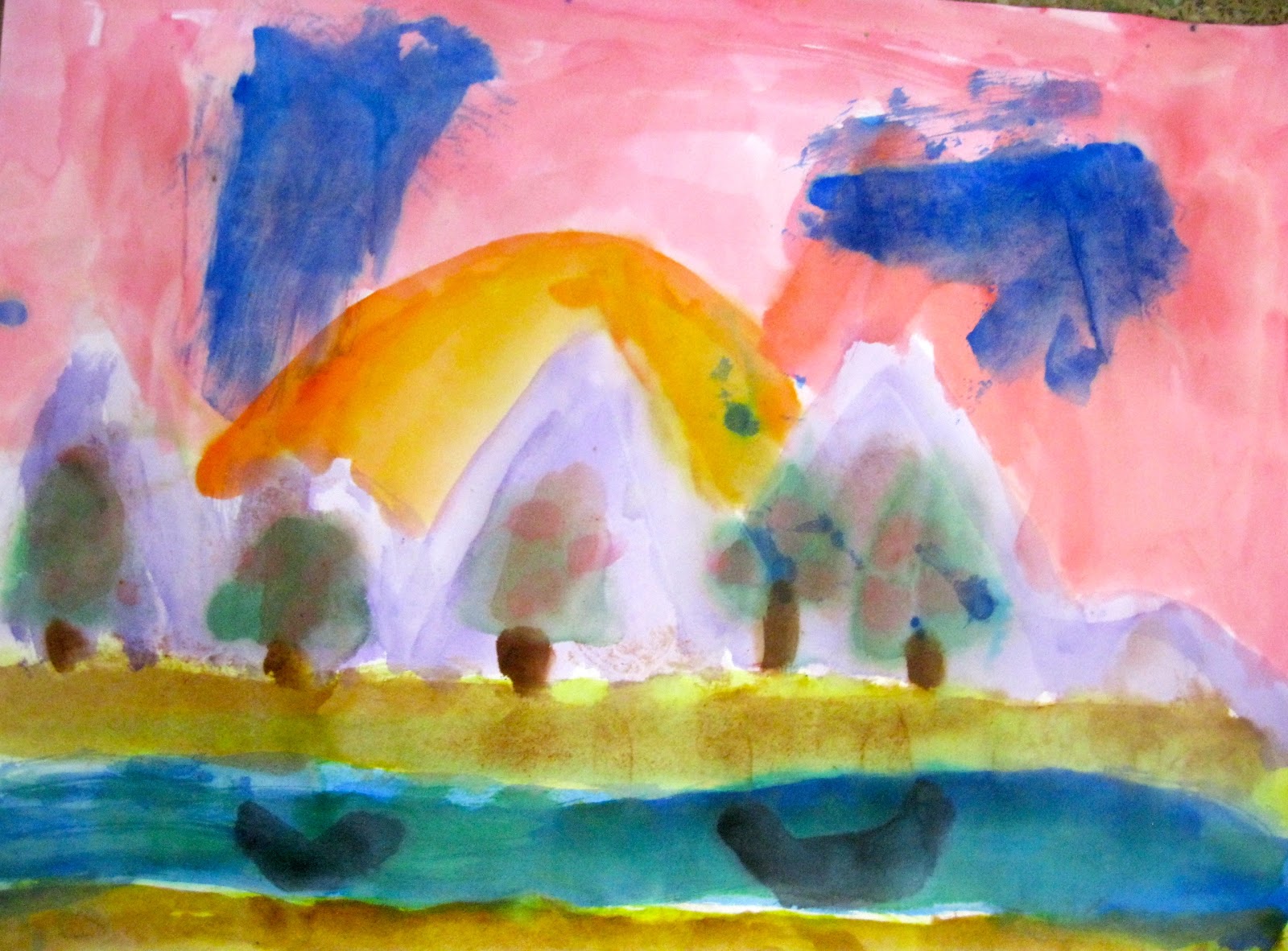 Angie Villa Art & Education Watercolor Painting with Kindergarten