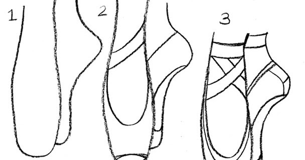 Coloring & Activity Pages: How to Draw Ballet Pointe Shoes