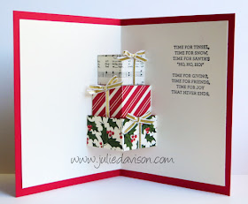VIDEO Tutorial for Stampin' Up! Your Presents Season of Cheer Christmas Pop Up Presents Card #christmas #stampinup scs SplitcoastStampers www.juliedavison.com