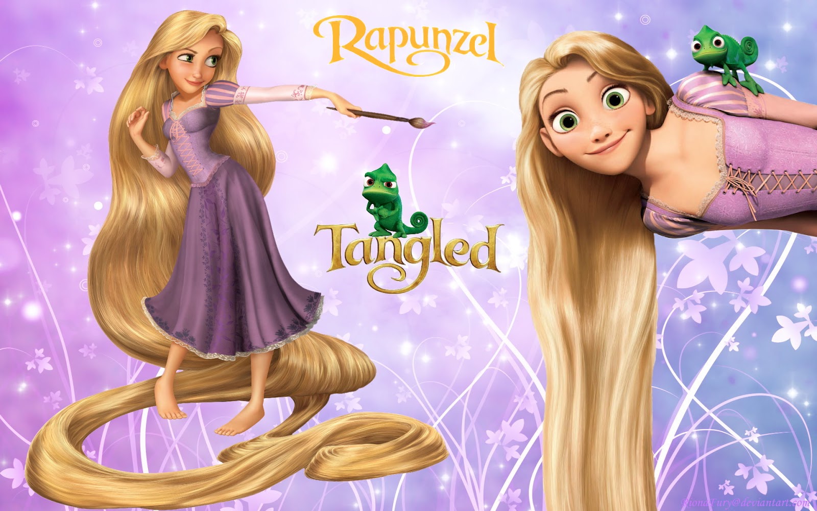 11 Disney Tangled Princess Rapunzel Wear Purple Dress