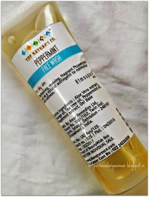 Sample Review- The Nature's Co peppermint face wash