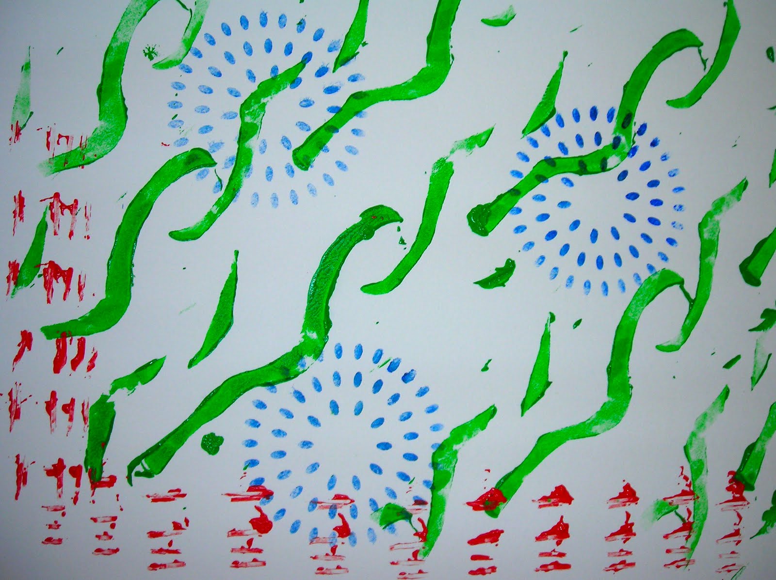 Fine Lines Experimenting with Stencils and Prints