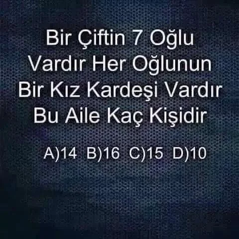 bir ailenin 7 oğlu vardır, zeka sorusu