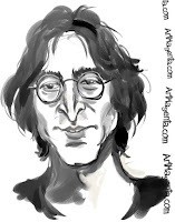John Lennon is a caricature by caricaturist Artmagenta