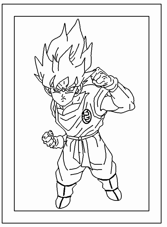 Desenhos de Goku Vegeta Super Saiyan para colorir, goku, branco