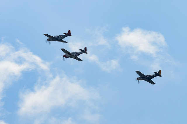 Three North American P-51 Mustangs over Washington, DC