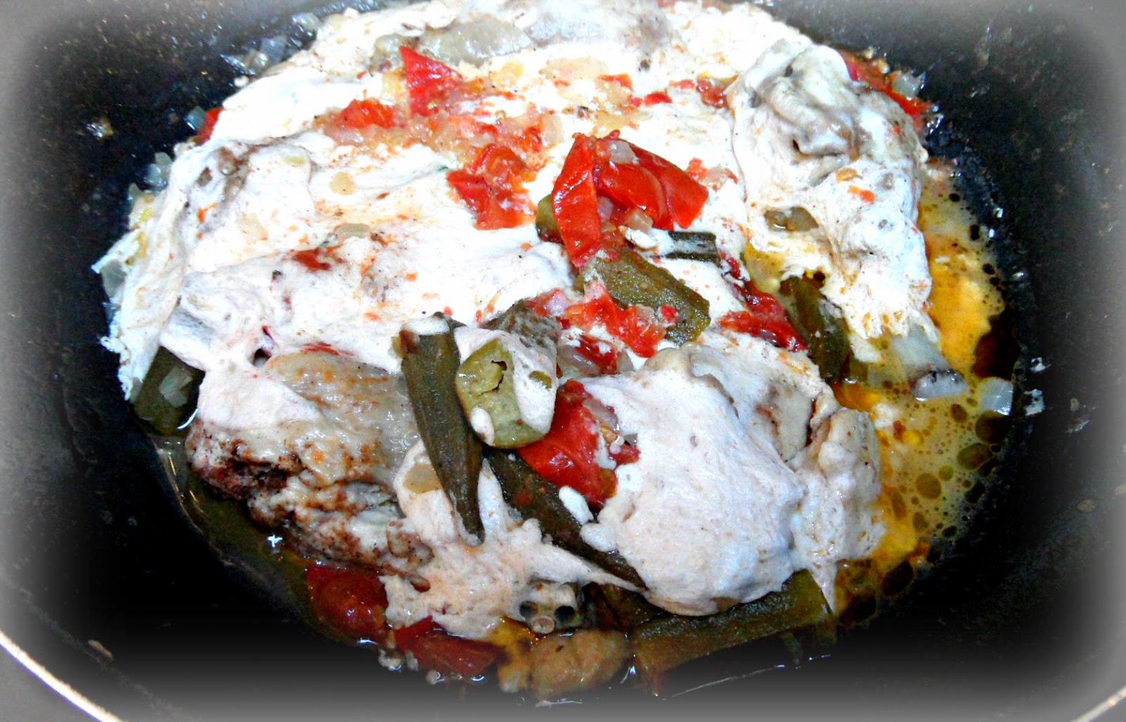 Chez Maximka Chicken and okra casserole