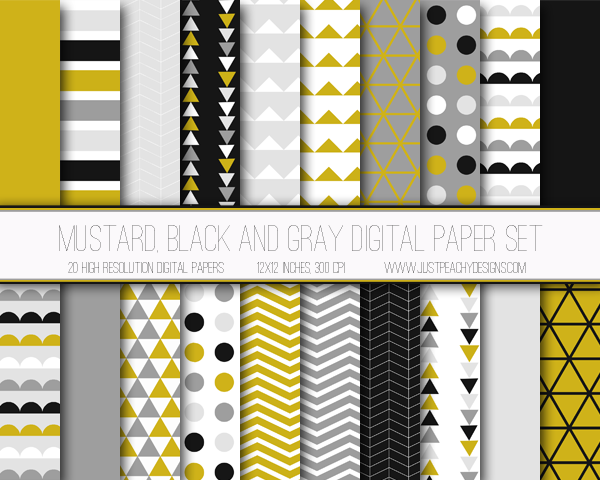 Free Mustard, Black and Gray Digital Paper