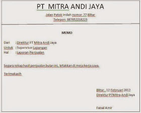 Contoh Surat Lamaran Kerja Contoh Memo Dan Penulisannya Mei 2015