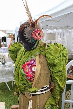 1905 Victorian Dress Form with Ribbon Flowers