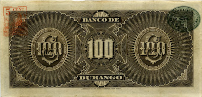 Billetes Mexicanos 100 Pesos Banco de Durango