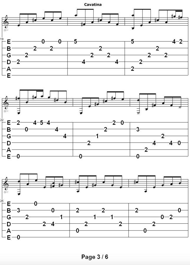 CAVATINA TAB by Stanley Myers Ultimate-GuitarCom
