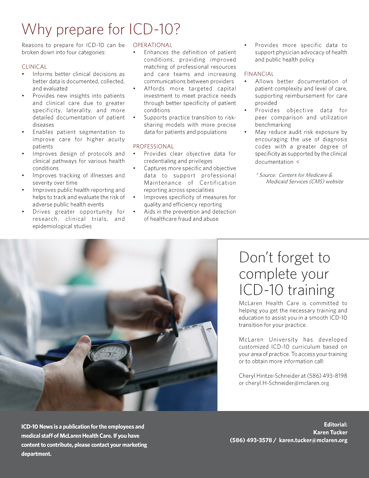 Mclaren Macomb Medstaff Newsletter Icd 10 Updates And News