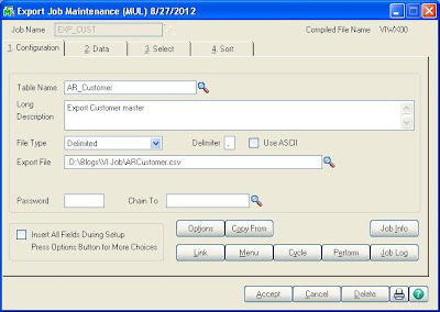 Export job maintenance