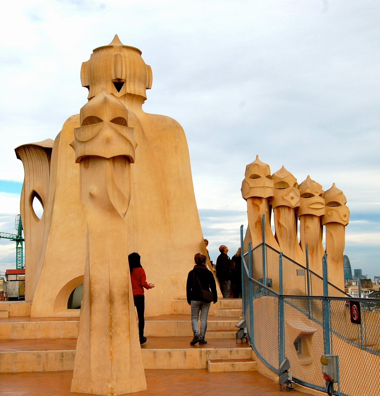 Helmeted sentinels on the rooftop of Casa Milà