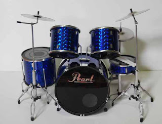 miniature drum set pearl blue