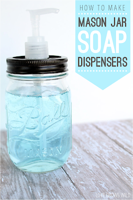 DIY Mason Jar Soap Dispensers at @LoveGrowsWild.com