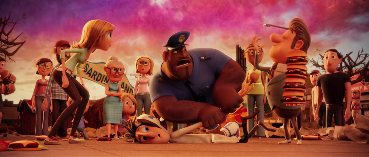 nomnomMovies: #Cheeseburger rain from Cloudy with a chance of meatballs