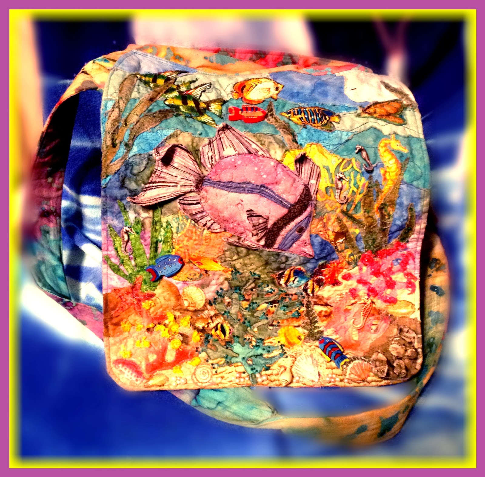 Lucine's Appliquéd Sea Life Purse