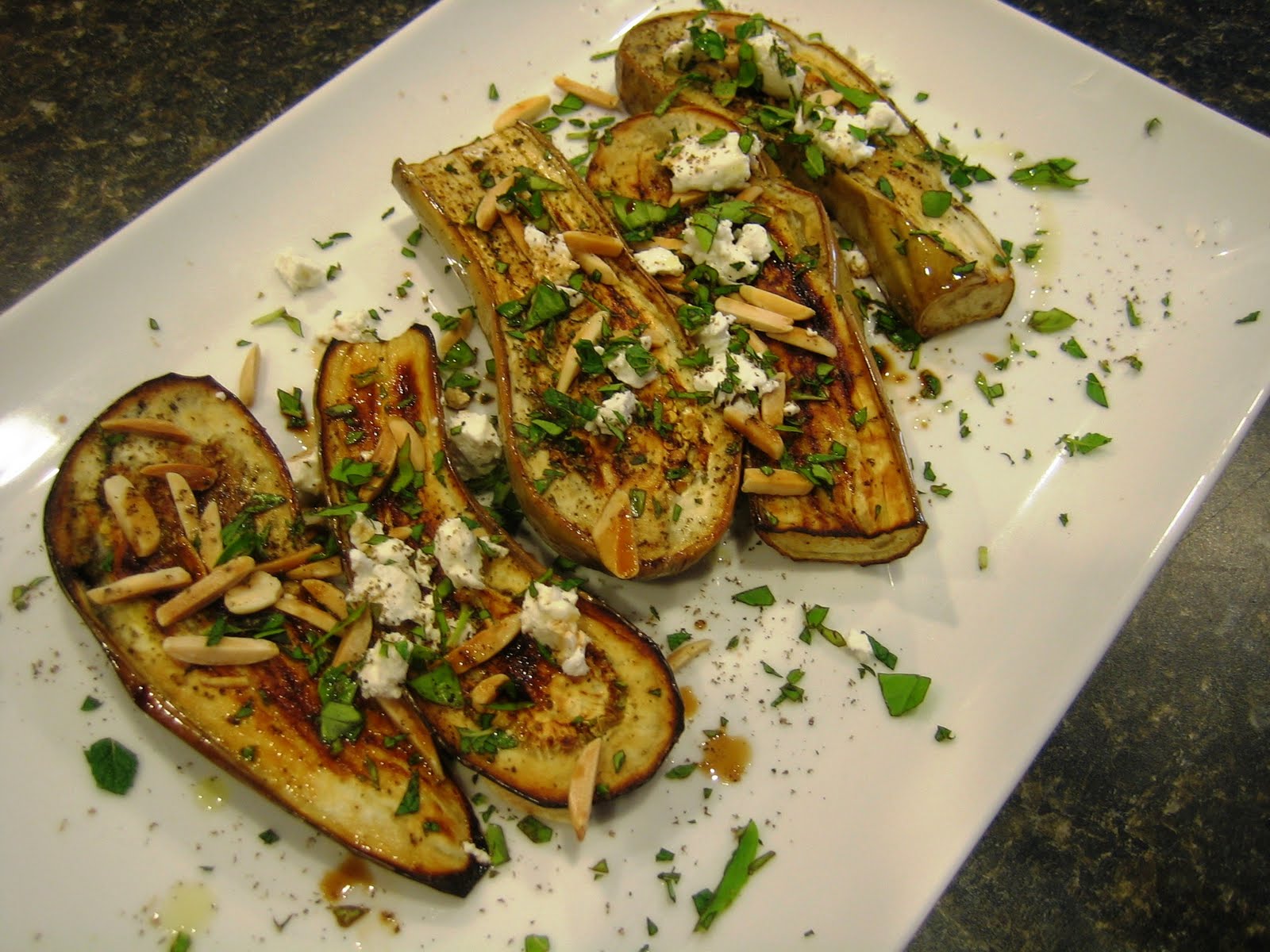 Beyond PB&J Grilled Eggplant Appetizer
