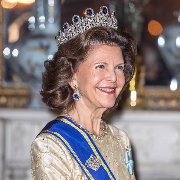 King Carl Gustaf and Queen Silvia of Sweden, Crown Princess Victoria of Sweden and Prince Daniel, Prince Carl Philip of Sweden attended the banquet held for Tunisian President Beji Caid Essebsi 