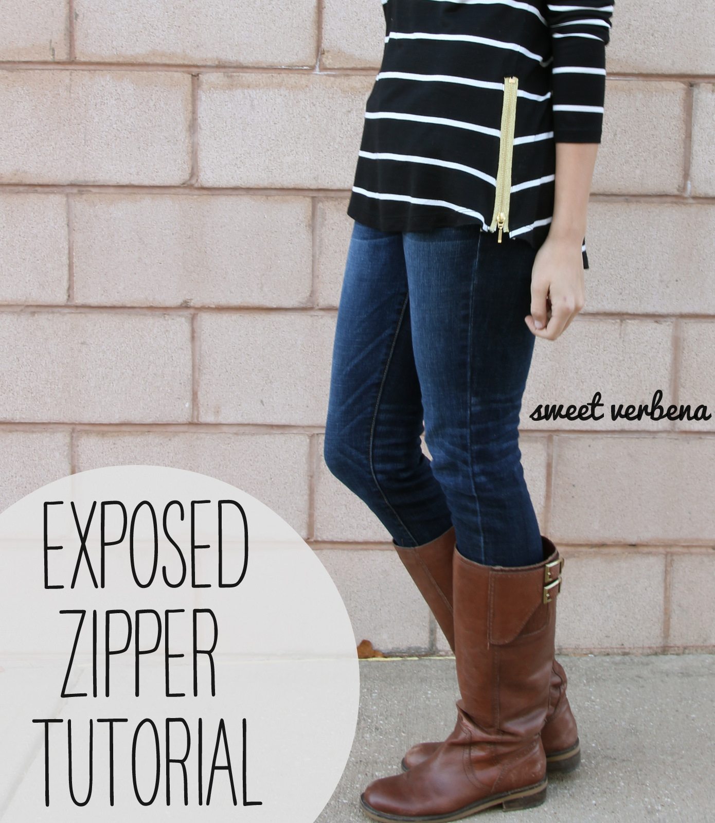 Exposed Zipper Top a tutorial Sweet Verbena