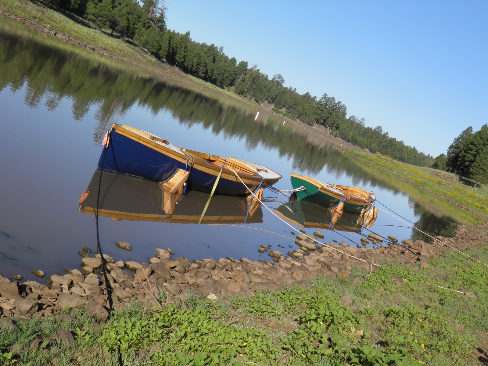 walking flagstaff Powell Expedition Boat Replica Loaded At Lake Mary