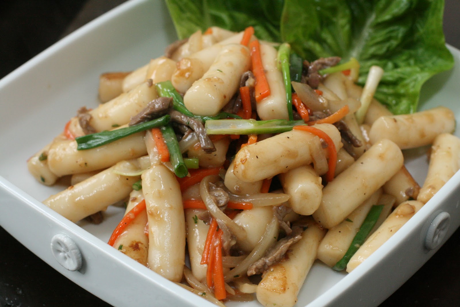 Week of Menus Korean Stir Fried NonSpicy Rice Cake (Ddukbokki 떡볶이