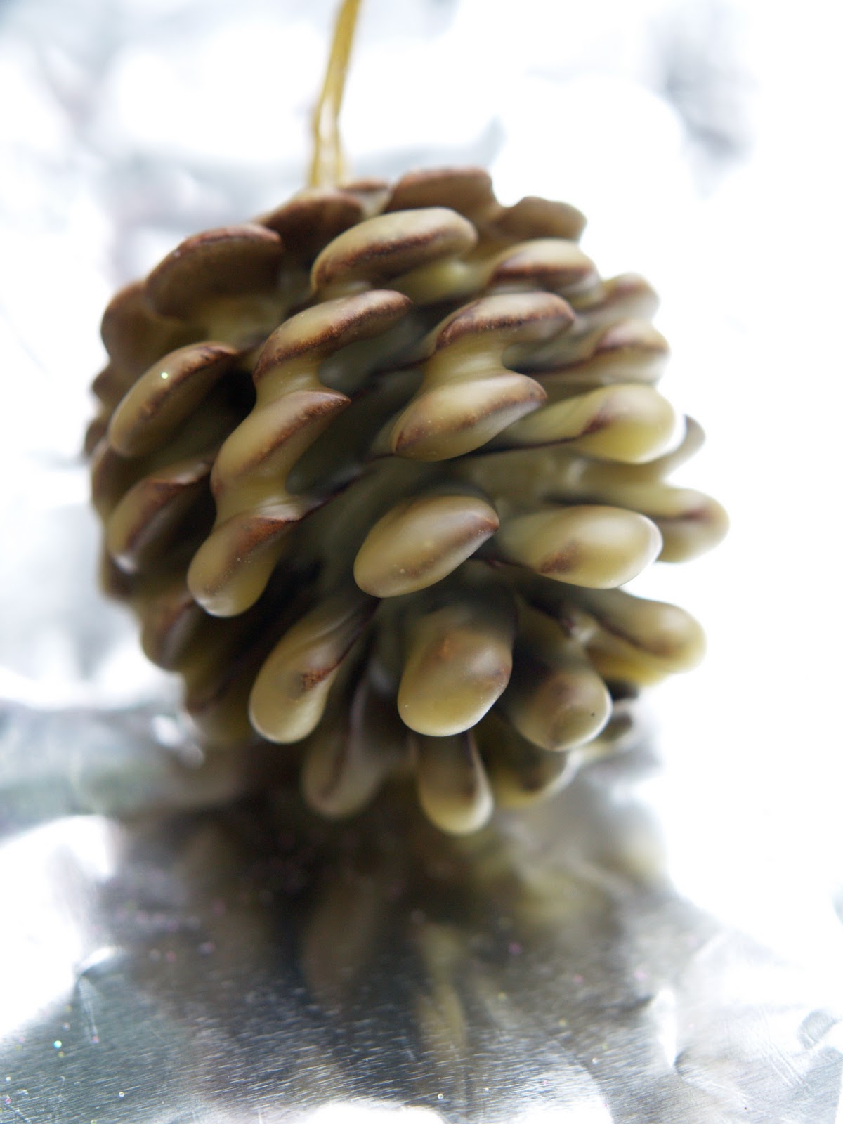 Glittered, Wax Dipped, Pinecone Christmas Ornaments The Magic Onions