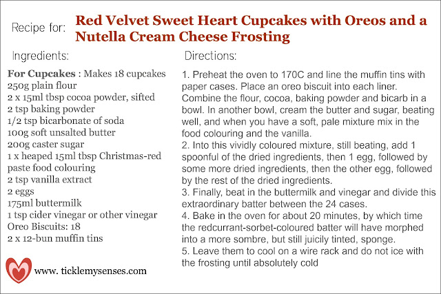 Tickle My Senses Red Velvet Cupcakes with Oreos and a