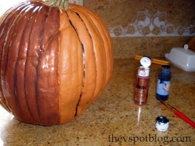 paint, fake pumpkins, tutorial, look real