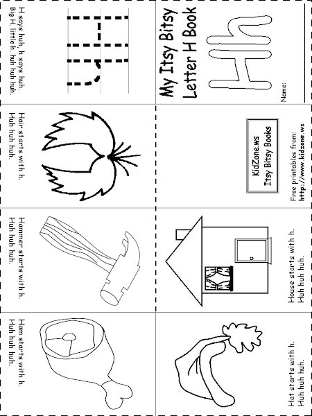 Letter H Worksheets