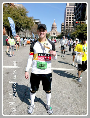 Ricky finishing Austin Marathon