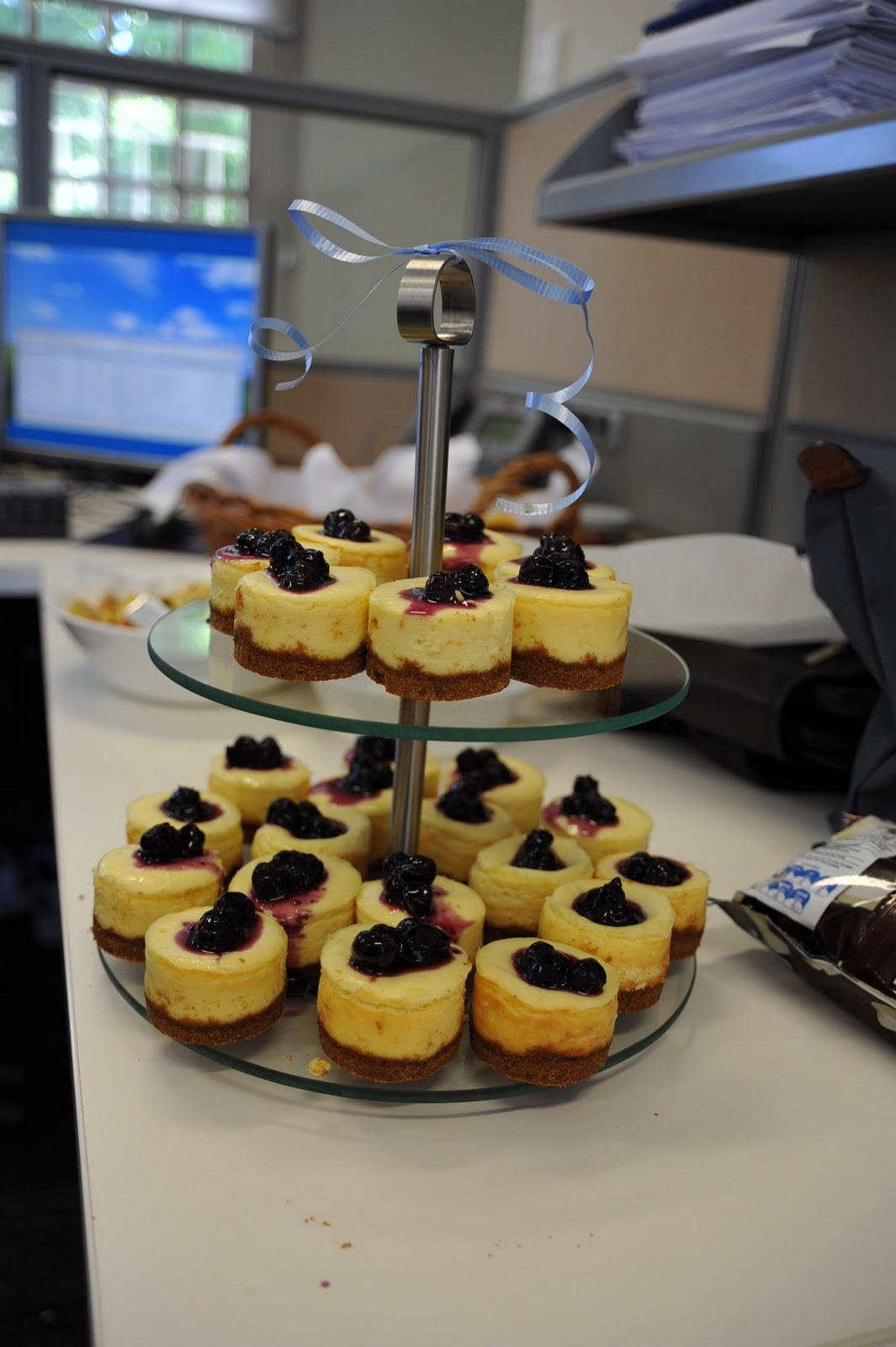 adobo down under Blueberry mini cheesecakes for a baby shower (photos