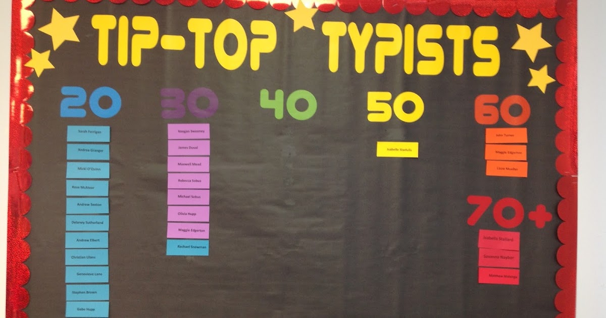 A Techy Teacher with a Cricut Computer lab bulletin board for typing