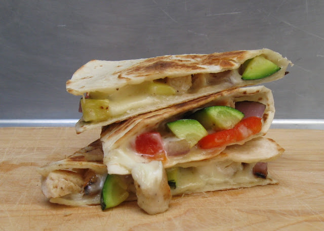 Recipe: Grilled chicken and vegetable quesadillas