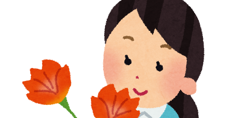 無料イラスト かわいいフリー素材集 生け花をしている女性のイラスト