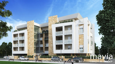 3d Architettura - Rendering 3d Esterno di un Moderno Edificio residenziale,