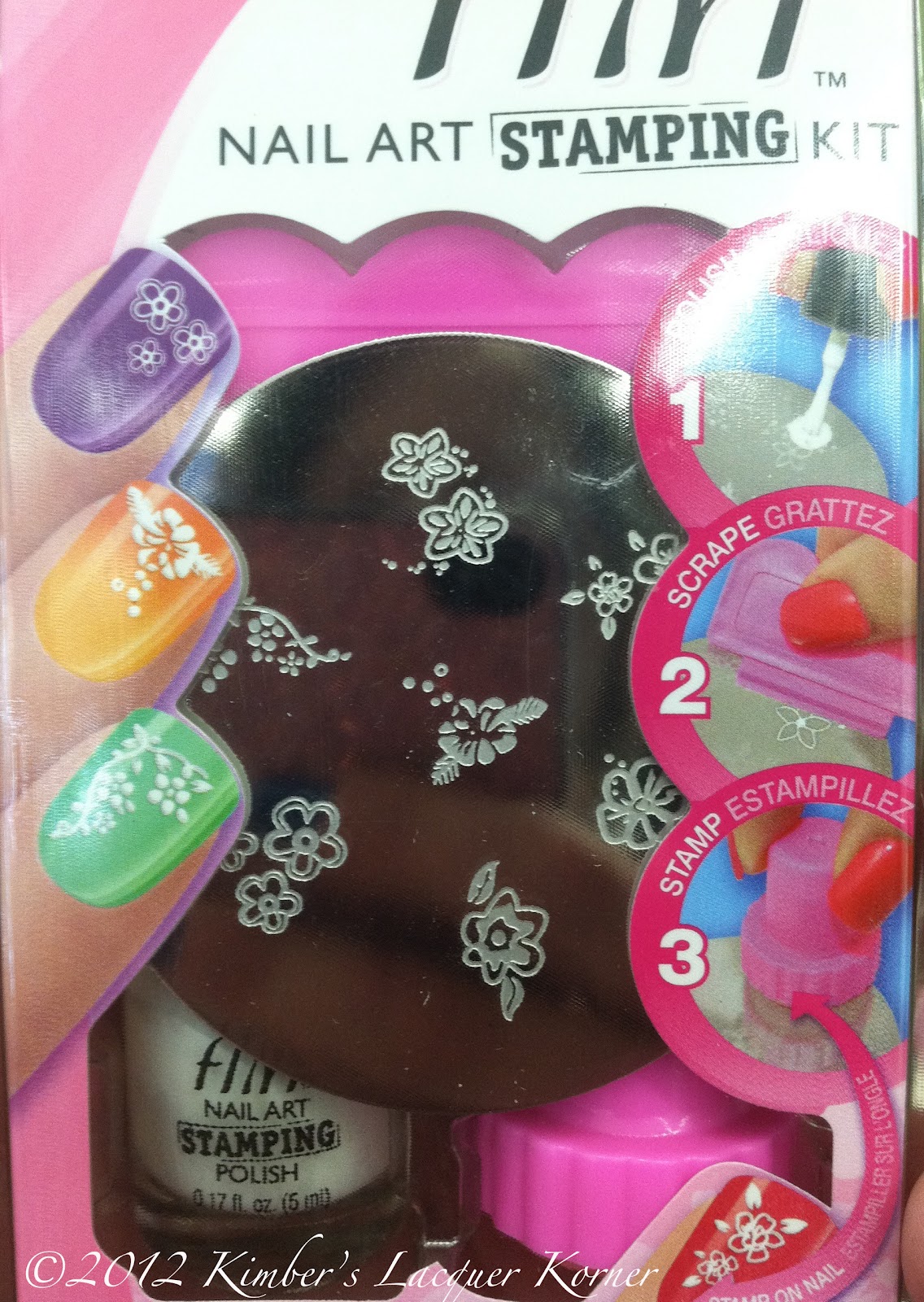 Spotted New Fing'rs Flirt Nail Art Stamping Kit & plates Nouveau Cheap
