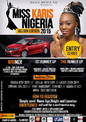 Miss Karis Nigeria 2015 - The Unveiling of The Golden Edition