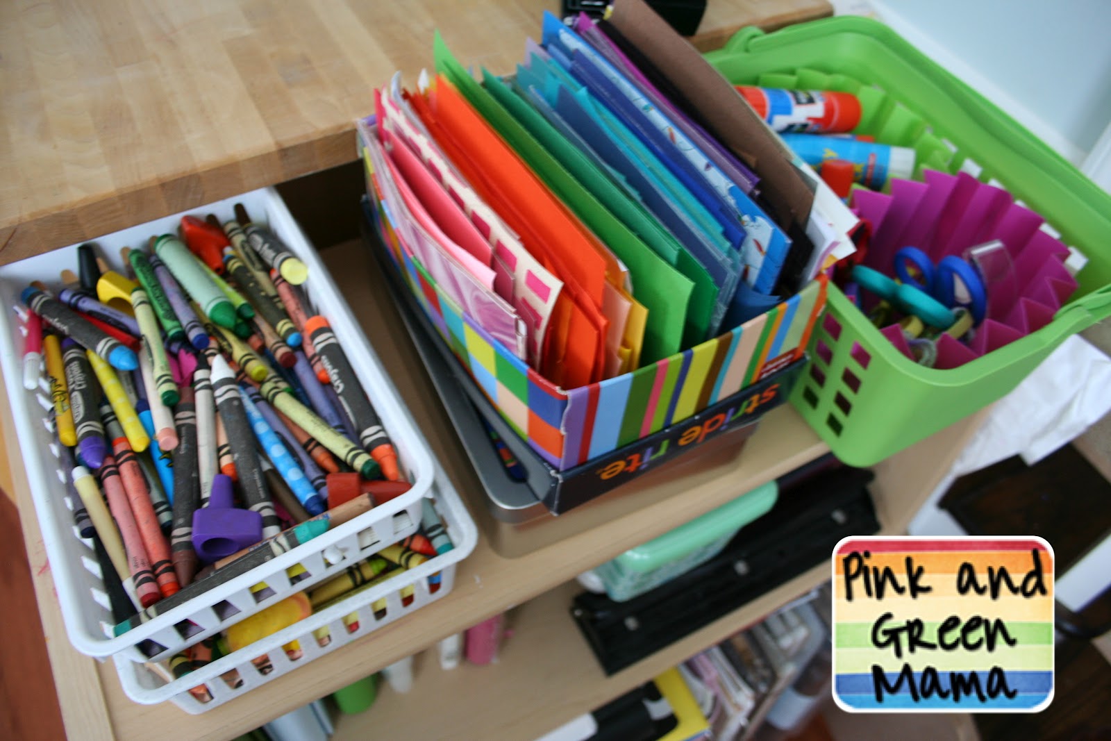 Pink and Green Mama * Organizing Paper In The Art Studio and Craft Room