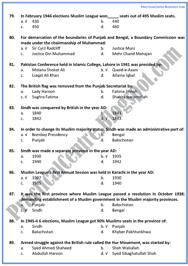 making-of-pakistan-MCQs-Pakistan-Studies-9th