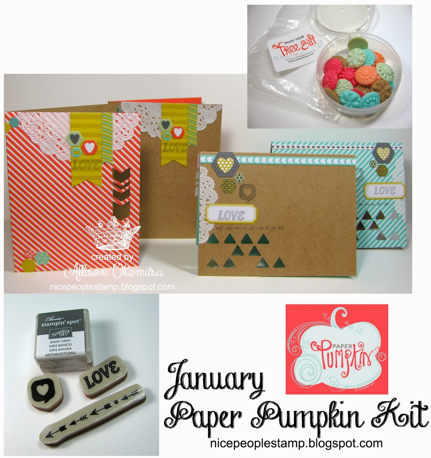 nice people STAMP! Stampin' Up! Canada January Paper Pumpkin Kit + A
