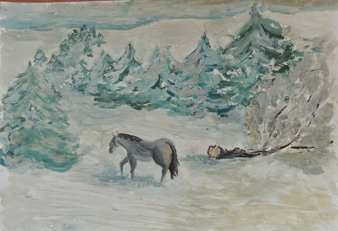 Пейзаж Югры рисунки