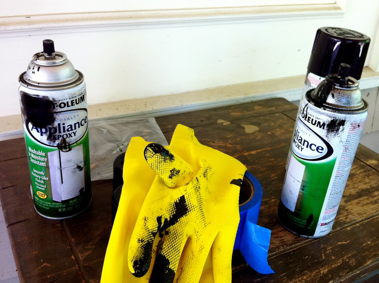 Painting Refrigerator Black